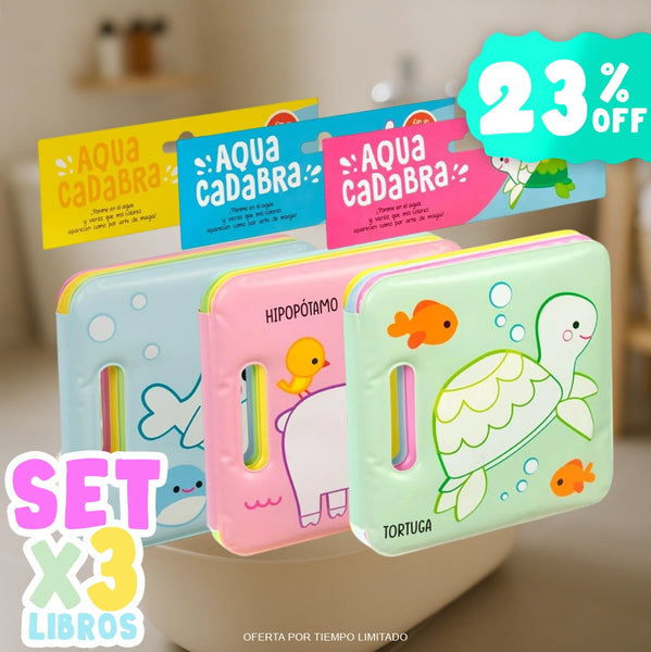 AguaKdrabra Libros interactivos para baño / viene x3 libros