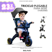 Triciclo y coche plegable para bebe 3 en 1
