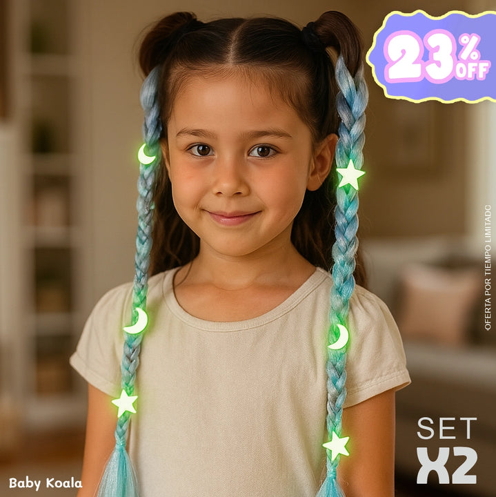 Extensiones de cabello que alumbra para niñas