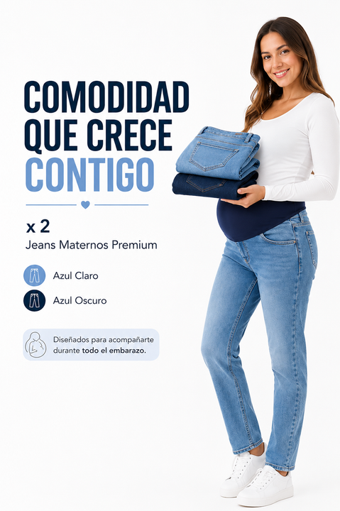 Blue jeans embarazo x2 unidades
