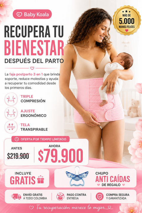 FAJA POSTPARTO 3 EN 1 + OBSEQUIO