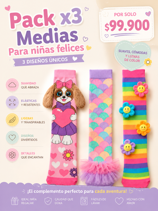 Medias divertidas / pack X3
