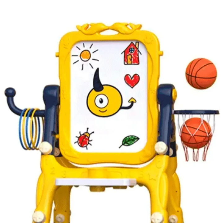 Tablero de Dibujo y Soporte de Baloncesto 4 en 1