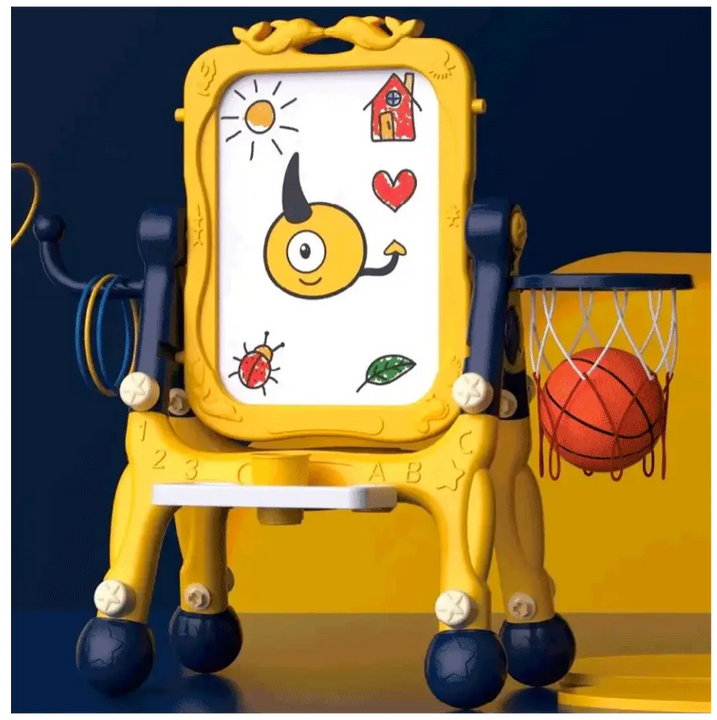 Tablero de Dibujo y Soporte de Baloncesto 4 en 1